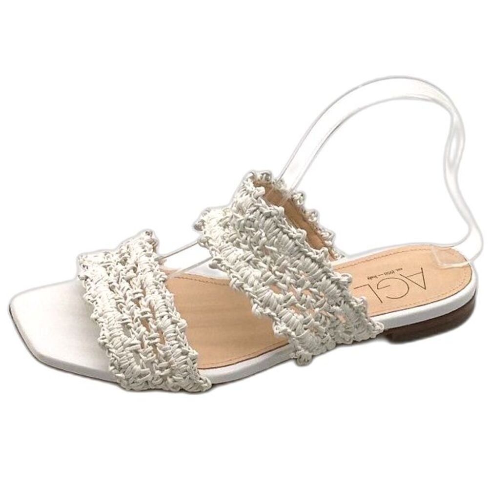 AGL Lucy Crochet Slide Sandal in White Size 9